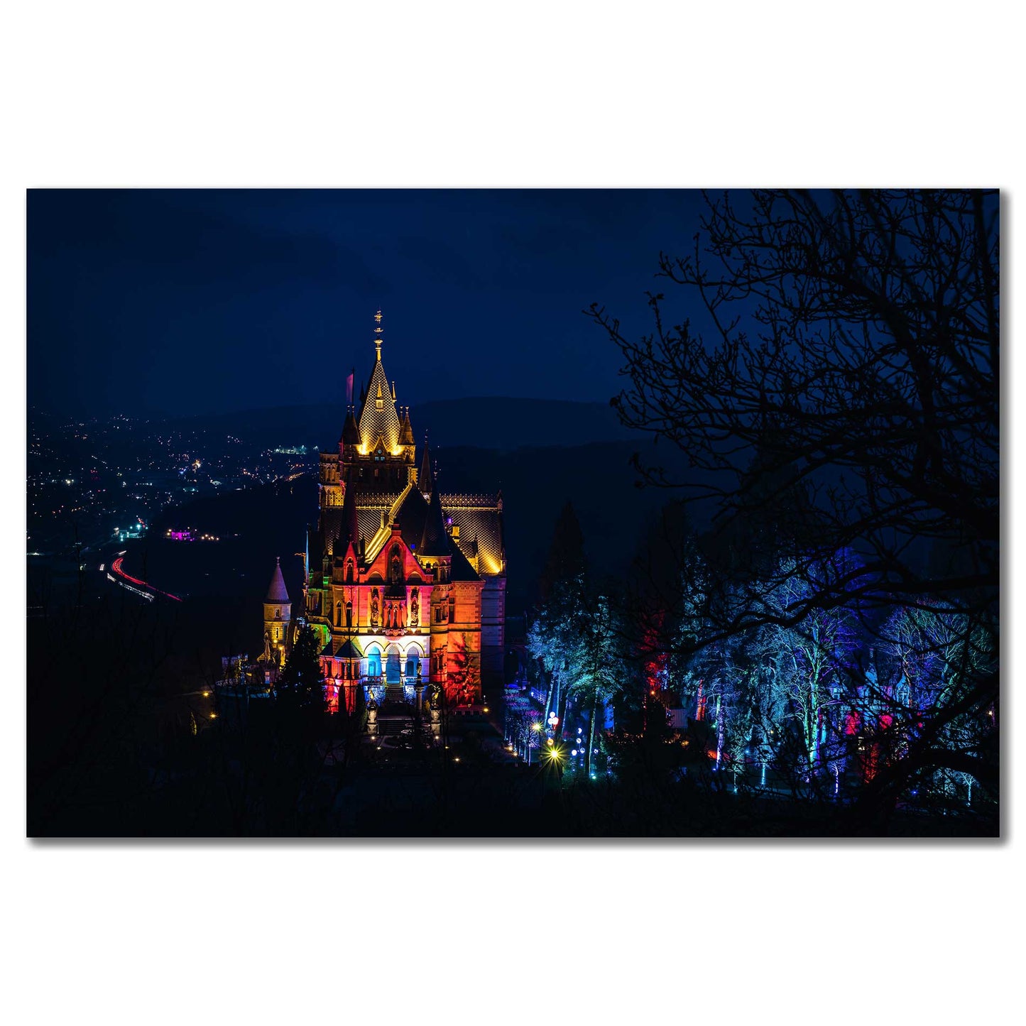 Bild Schlossleuchten Drachenburg Panorama