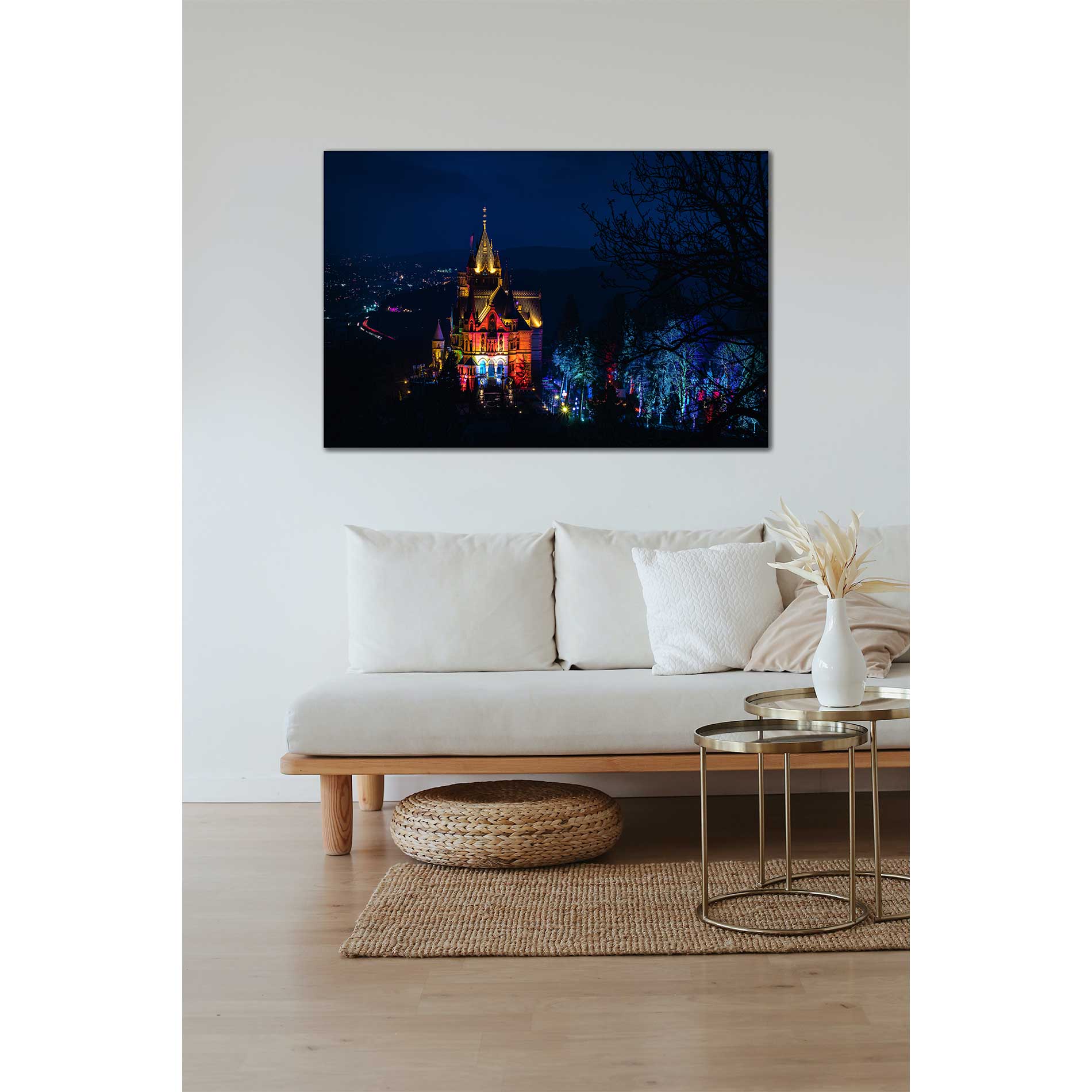 Wandbild Schlossleuchten Drachenburg Panorama